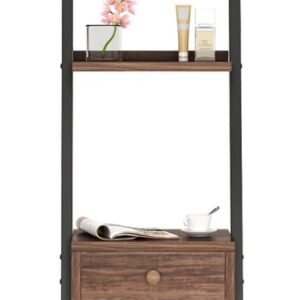 Industrial Tall Nightstand with Drawer – Multifunctional Storage Shelf