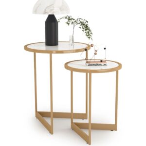 Modern Round Nesting Set End & Side Tables – Set of 2