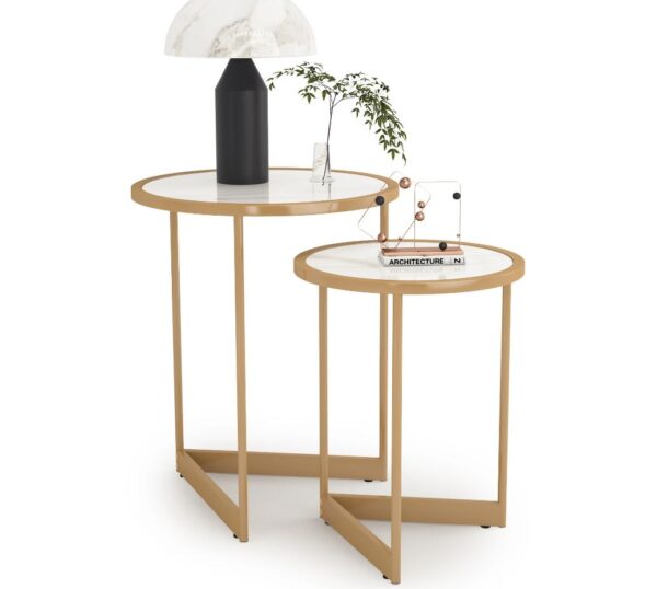 Modern Round Nesting Set End & Side Tables - Set of 2