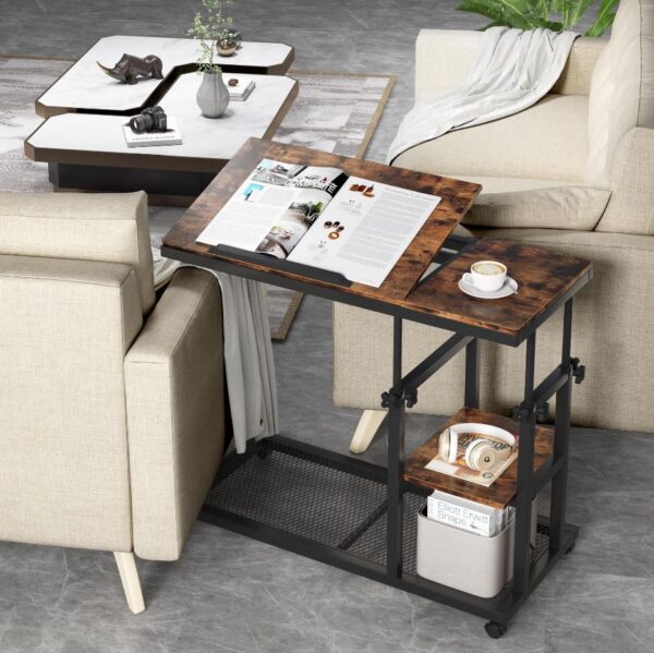 Height Adjustable Snack Side with Wheels - C Table - Image 3