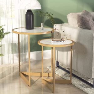 Modern Round Nesting Set End & Side Tables – Set of 2