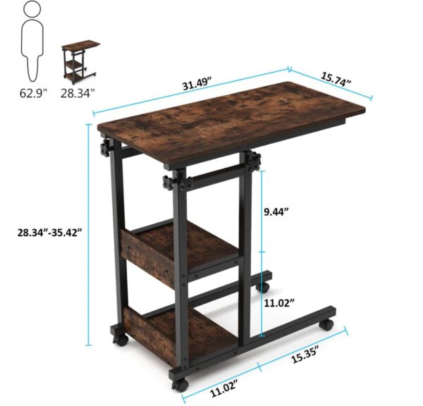 Mobile End Table Height Adjustable Bedside Table - C Table - Image 4