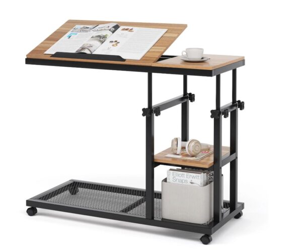 Height Adjustable Snack Side with Wheels - C Table