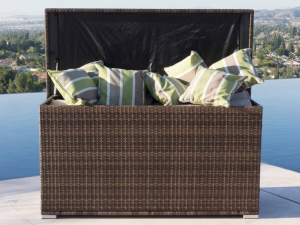 Wicker Patio Storage Box (Brown & Gray) - Direct Wicker - Image 2